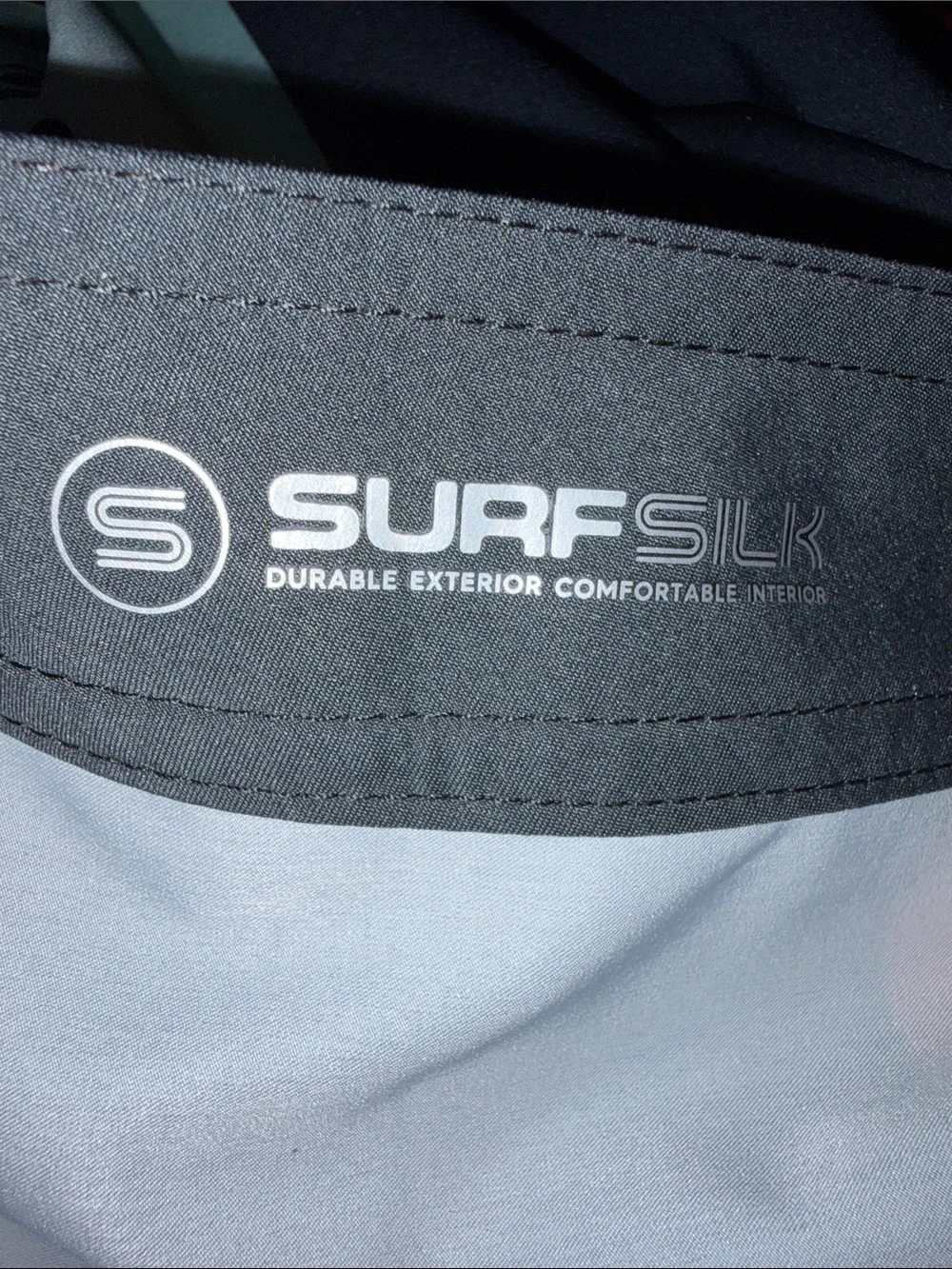 Quiksilver Men’s Black Boardshorts with Coral-to-Teal Gradient Panels